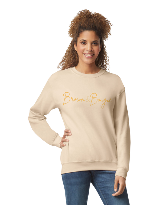 Brown & Bougie Sweatshirt (Gold Letters)